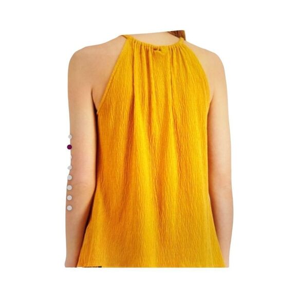 ALFANI CRINKLED TEXTURED HALTER TOP - Picture 2 of 8